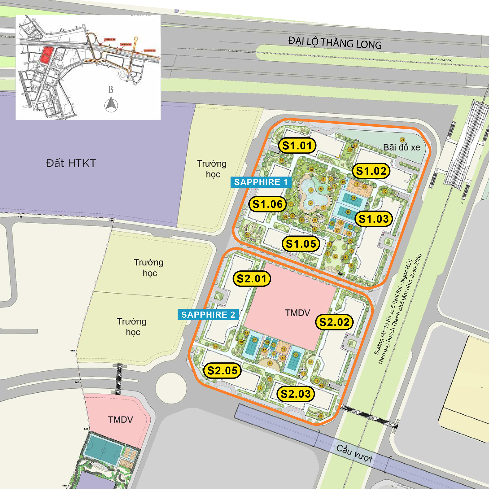 mặt bằng khu saphire vinhomes smart city