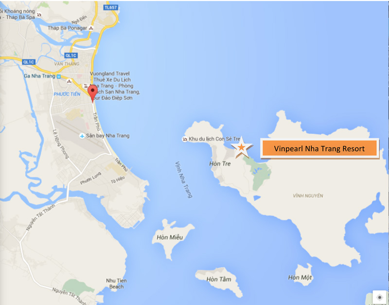 vị tr&iacute; vinpearl nha trang b&atilde;i trũ