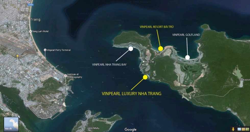 vị tr&iacute; vinpearl nha trang bay
